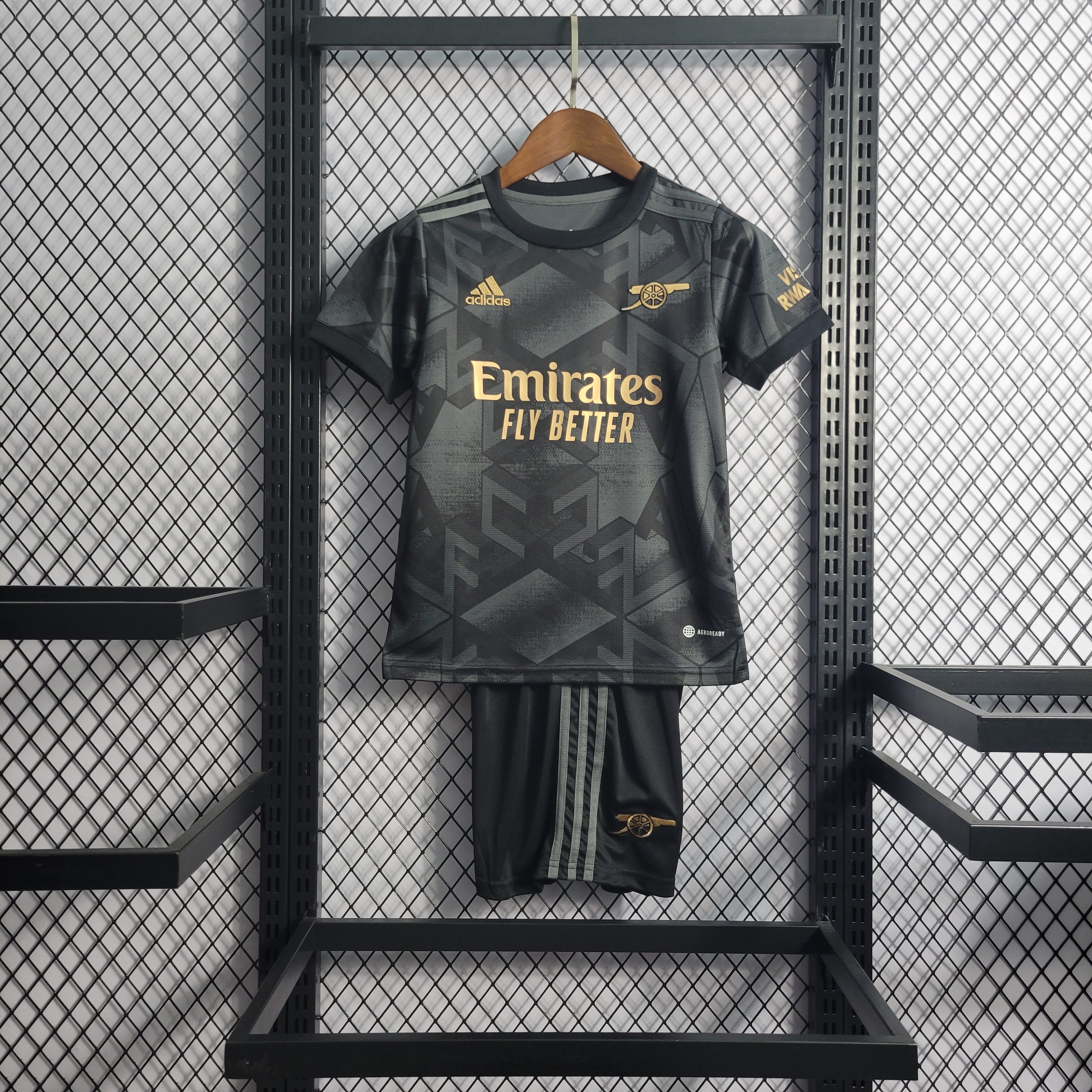 Arsenal 2022/23 Segunda equipacion (negro) (Mini Conjunto)