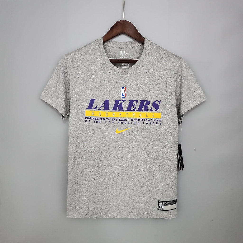 Camiseta Mangas Cortas Lakers Gris