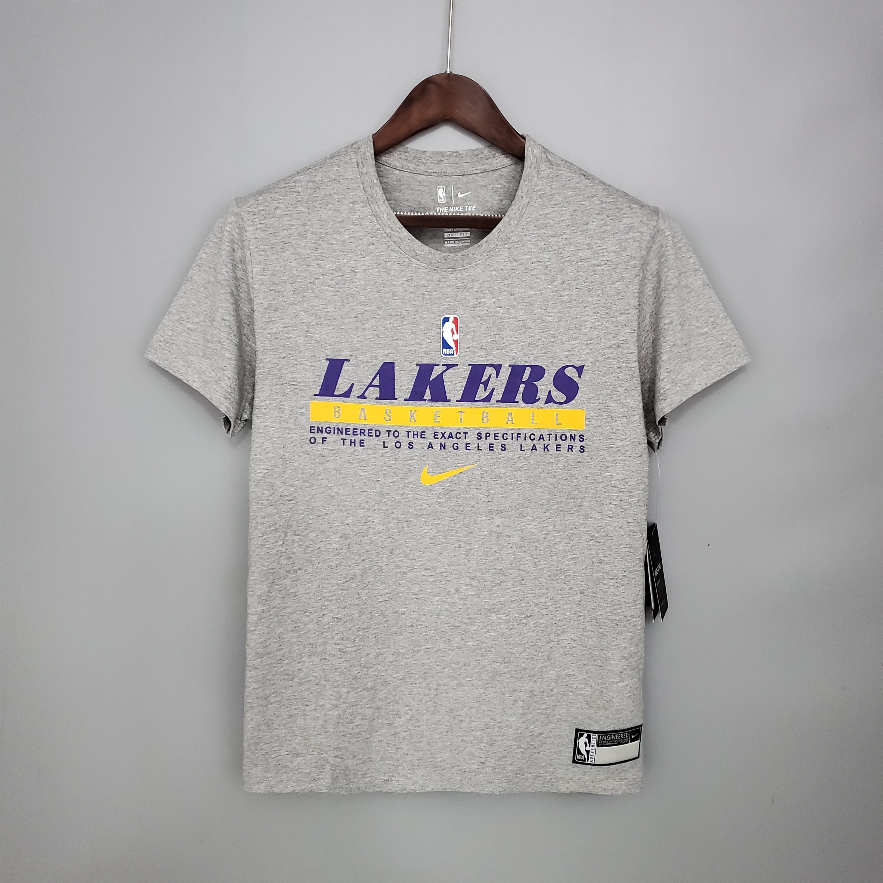 Camiseta Mangas Cortas Lakers Gris