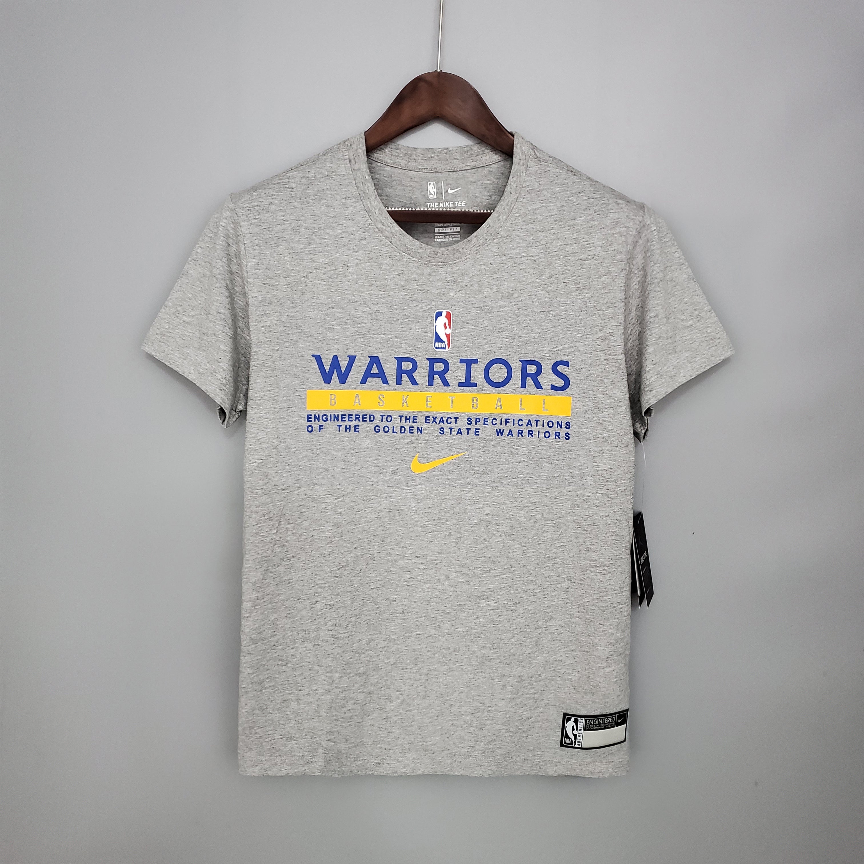 Camiseta Mangas Cortas Warriors Gris