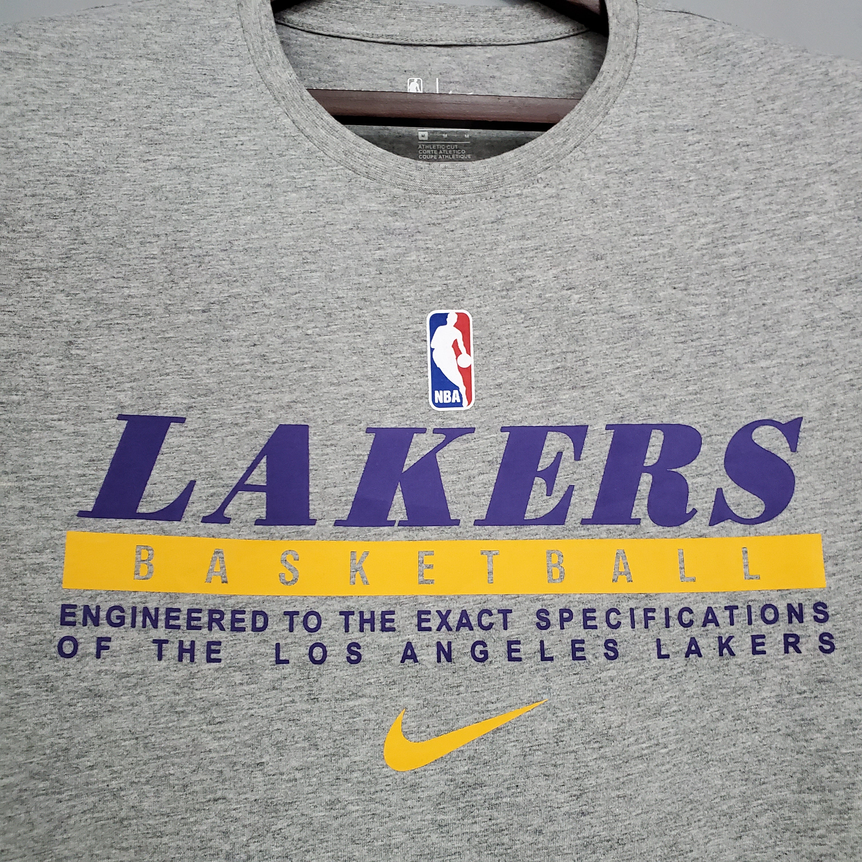 Camiseta Mangas Cortas Lakers Gris