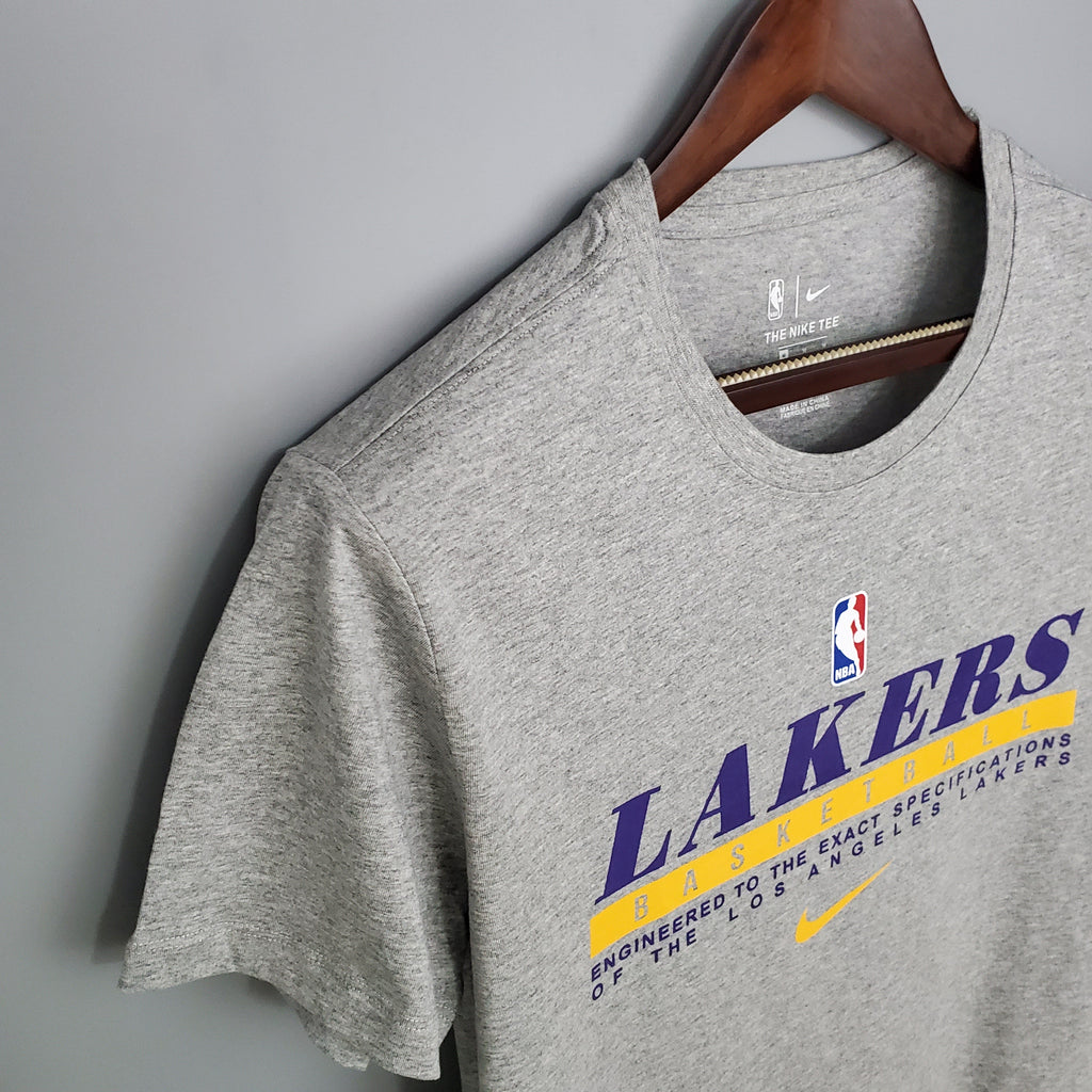 Camiseta Mangas Cortas Lakers Gris